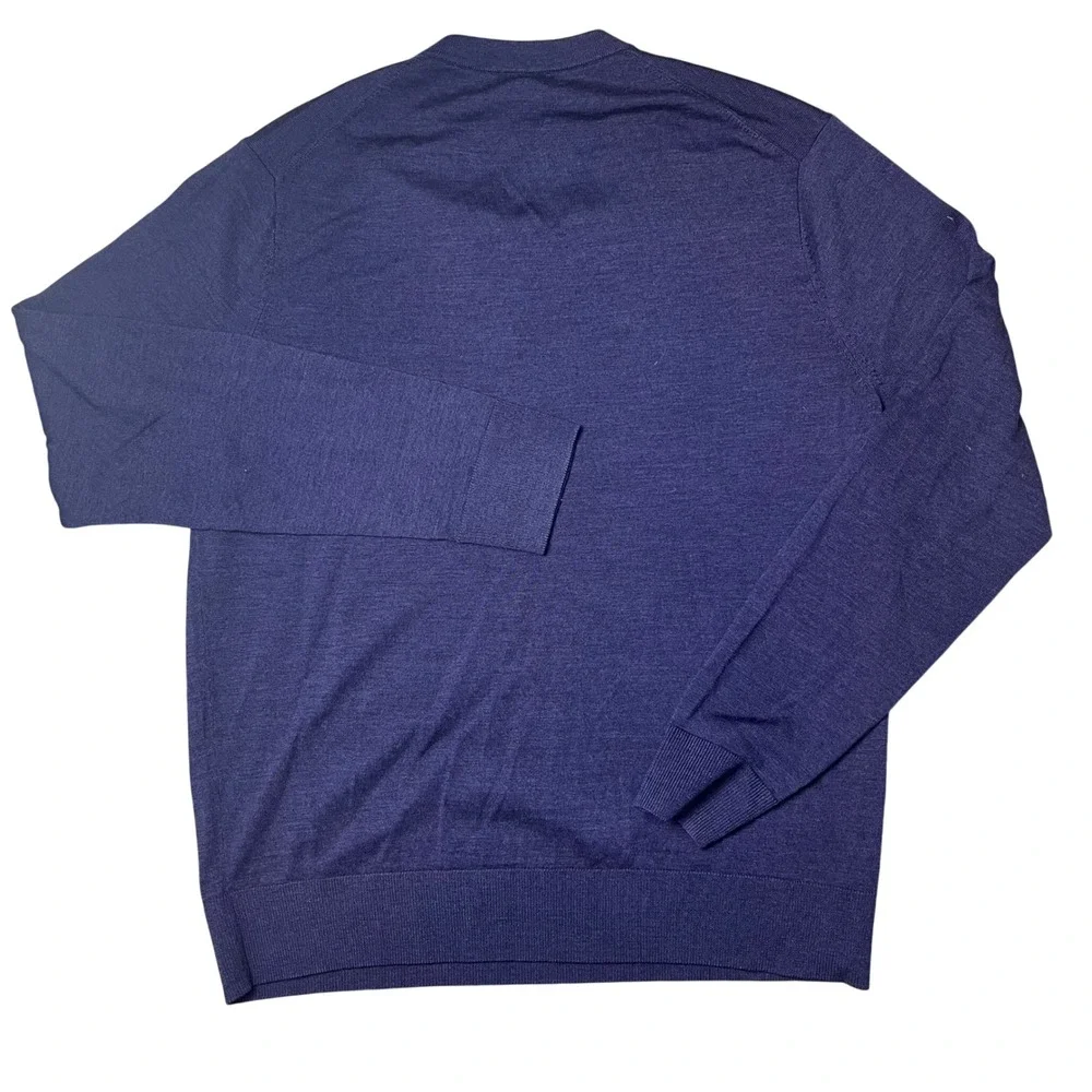 Brooks Brothers V-Neck Sweater Mens Medium Purple Brookstech Merino Wool Knit